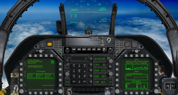 F/A-18C Cockpit FULL SCREEN_XWidget Download WebSite. Live Wallpaper ...